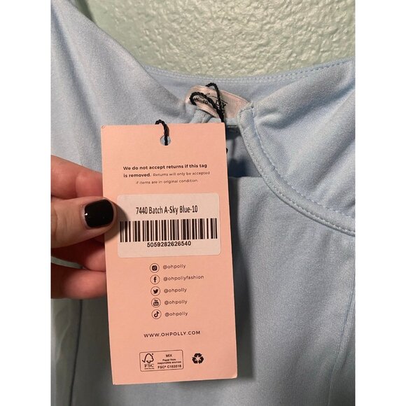 NWT Oh Polly Women's Batch A Sky Blue Adjustable Strap‎ Dress Size US 6 - Picture 7 of 10